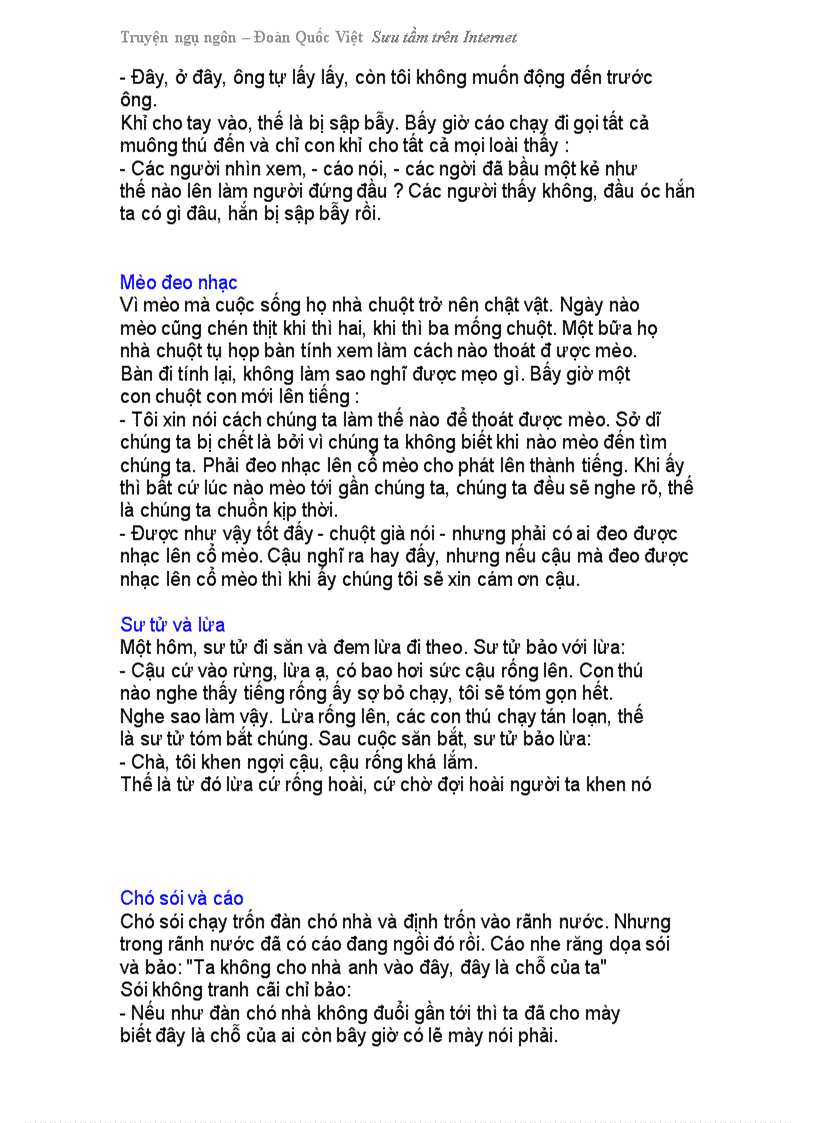 image for page Truyện ngụ ngôn Sưu tầm internet