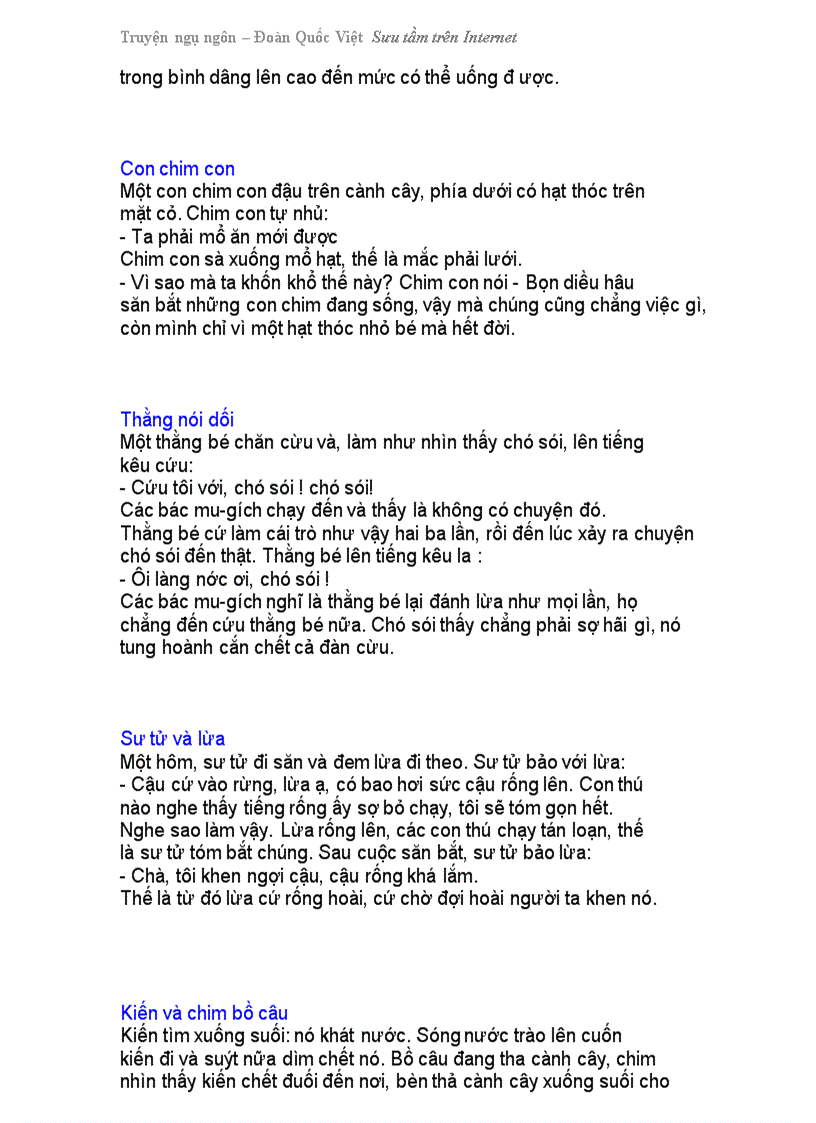 image for page Truyện ngụ ngôn Sưu tầm internet