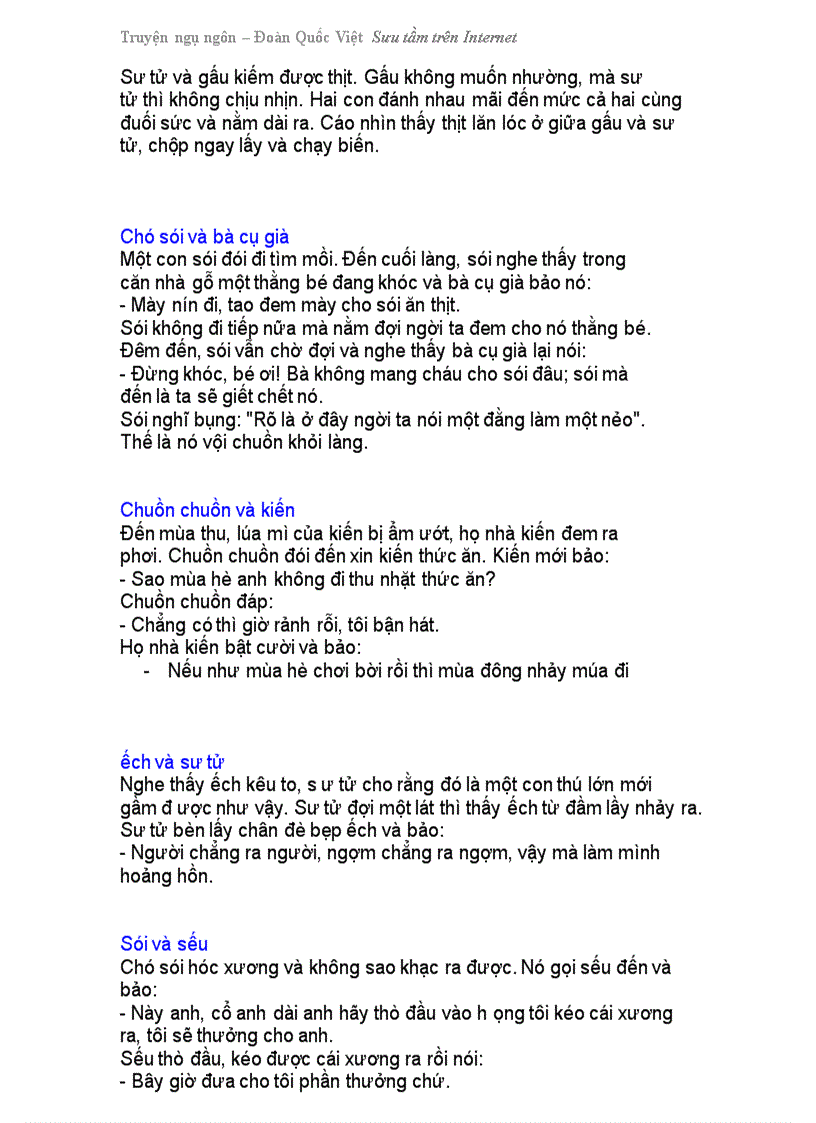 image for page Truyện ngụ ngôn Sưu tầm internet