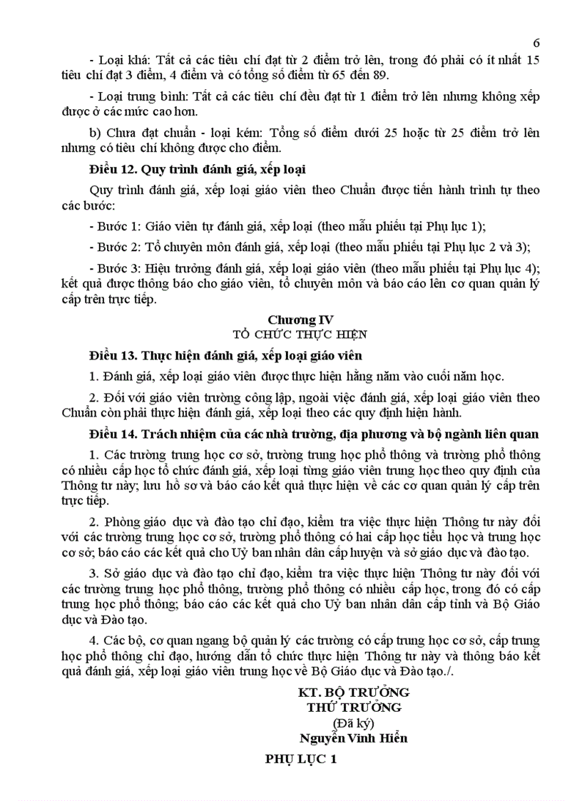 image for page TT 30 Đánh giá chuẩn nghề nghiệp Giáo viên