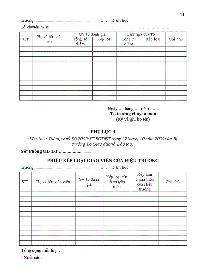 image for page TT 30 Đánh giá chuẩn nghề nghiệp Giáo viên