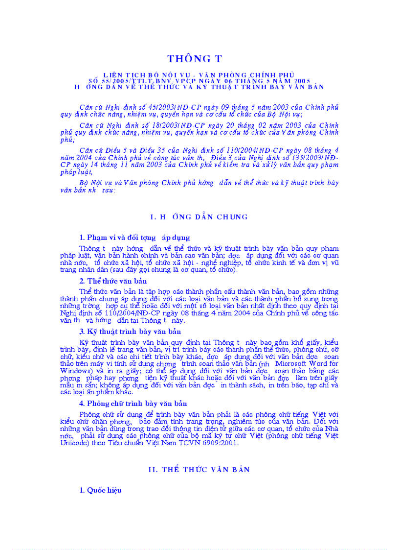 image for page TT 55 The thuc trinh bay van ban