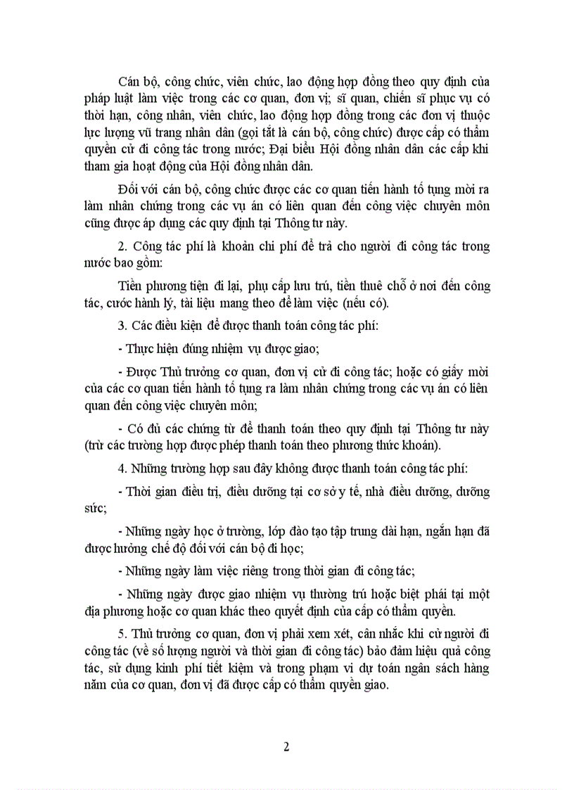 image for page TT 97 2010 TT BTC Quy dinh che do cong tac phi