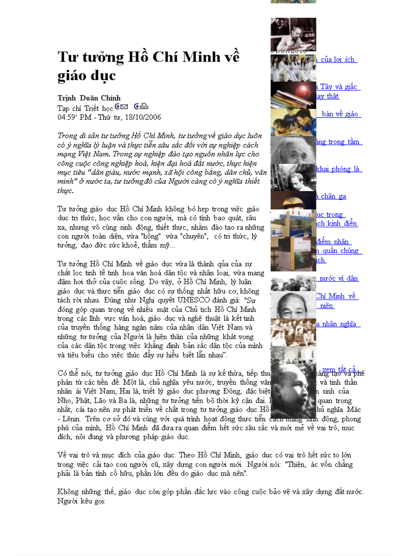 image for page Tư tưởng Hồ Chí Minh về Giáo dục