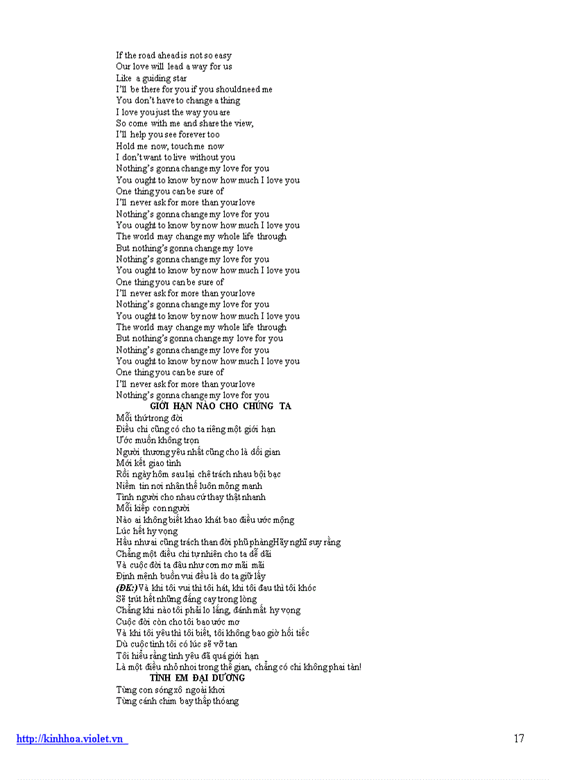 image for page Tuyển lời bài hát hay