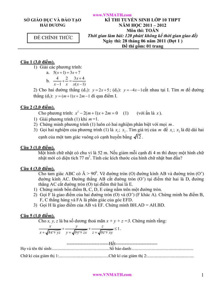 image for page Tuyển tập đề thi vào lớp 10 2011 2012