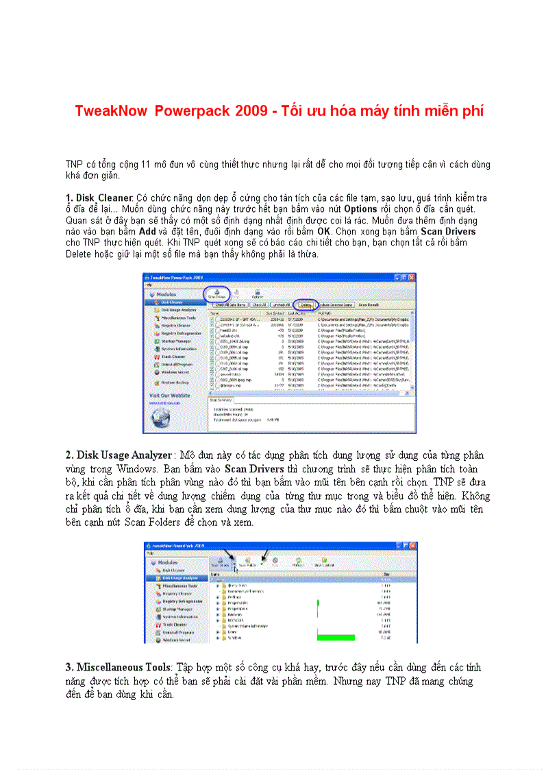image for page TweakNow Powerpack 2009 Tối ưu hóa máy tính miễn phí
