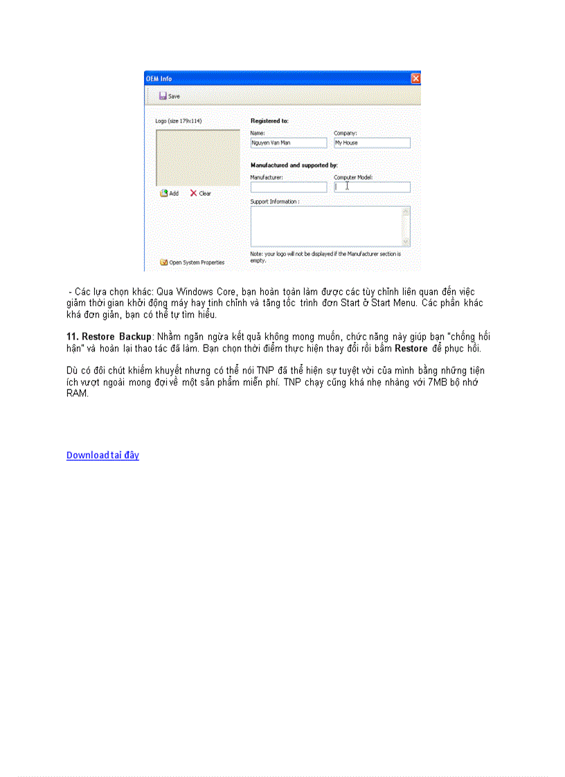 image for page TweakNow Powerpack 2009 Tối ưu hóa máy tính miễn phí