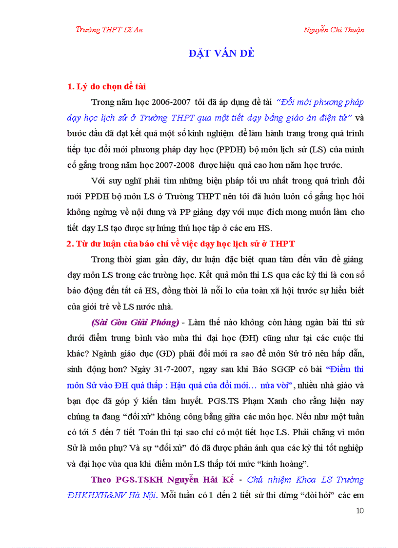 image for page Ứng dụng CNTT trong dạy học Lich sử