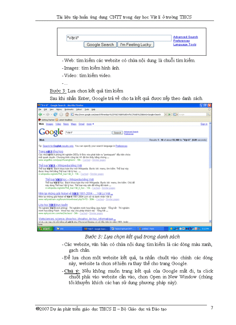 image for page Ung dung CNTT trong day hoc VAT lY THCS