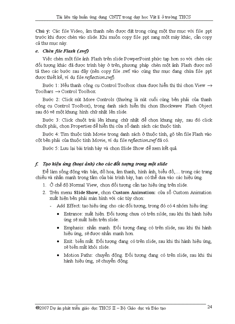 image for page Ung dung CNTT trong day hoc VAT lY THCS