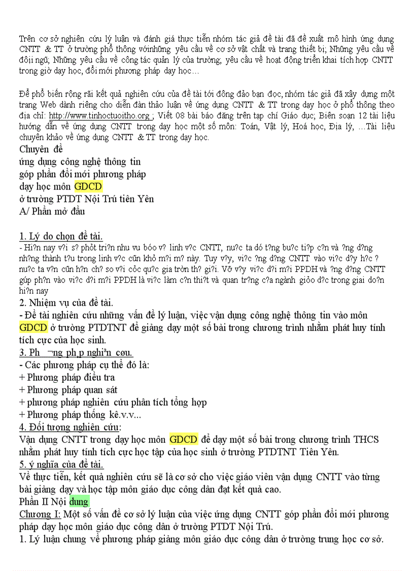 image for page Ứng dụng công nghệ thông tin vào giảng dạy