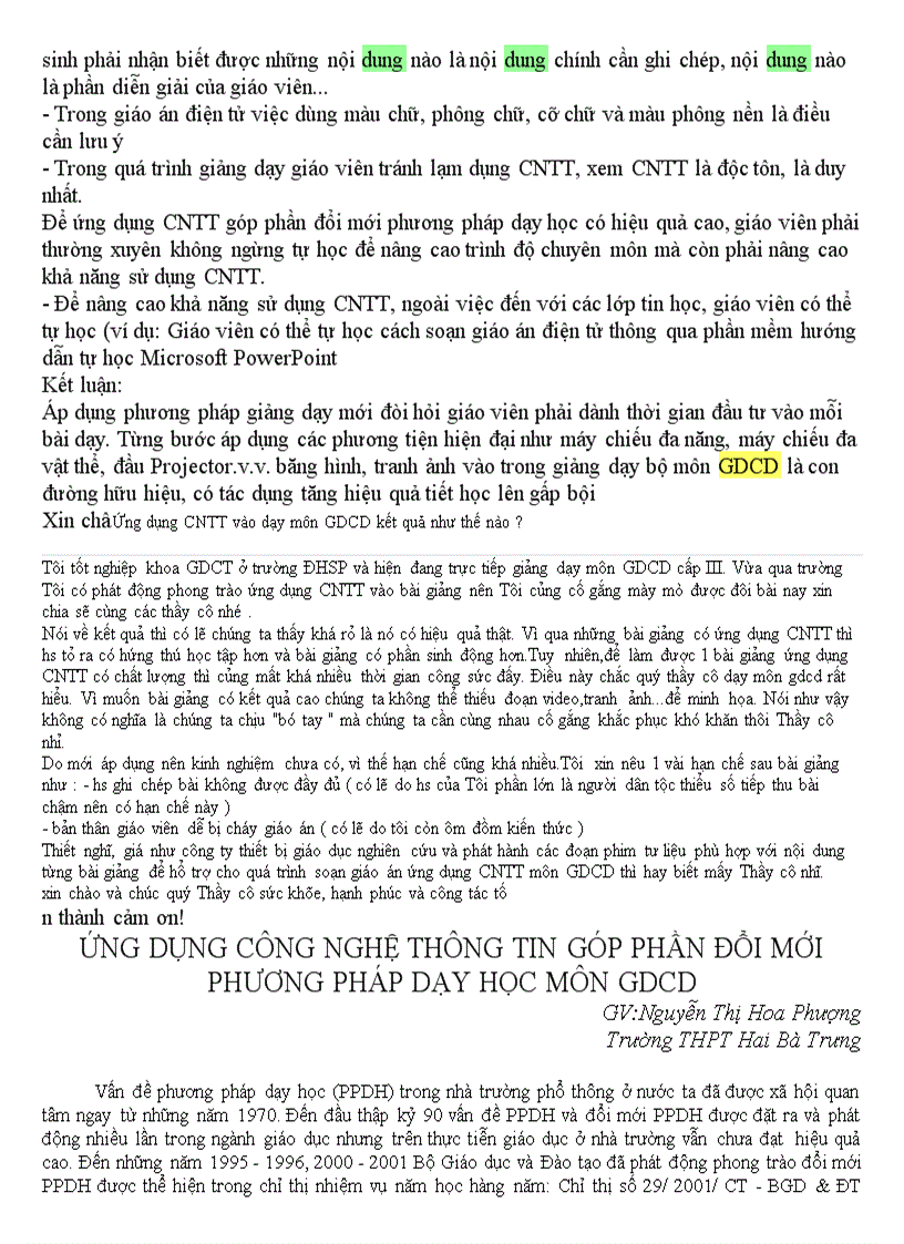 image for page Ứng dụng công nghệ thông tin vào giảng dạy