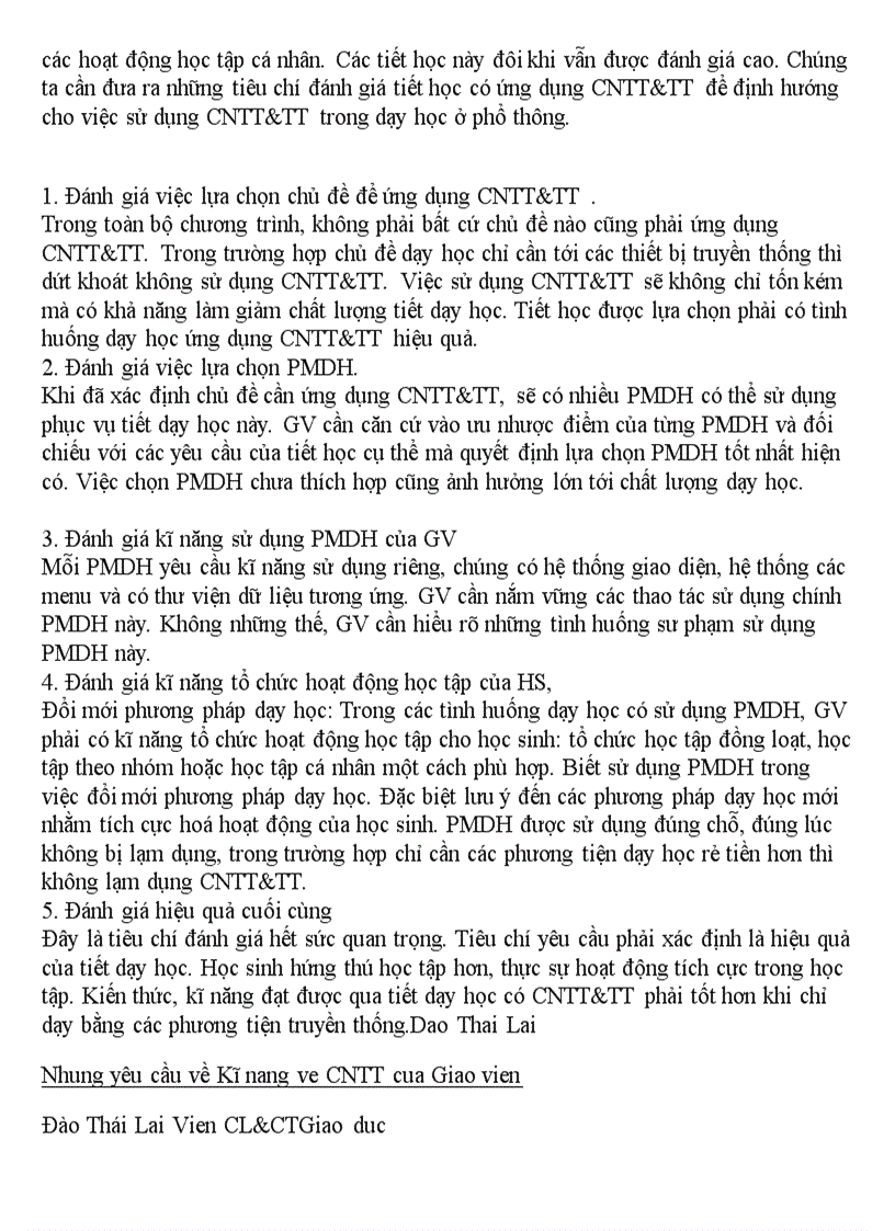 image for page Ứng dụng công nghệ thông tin vào giảng dạy