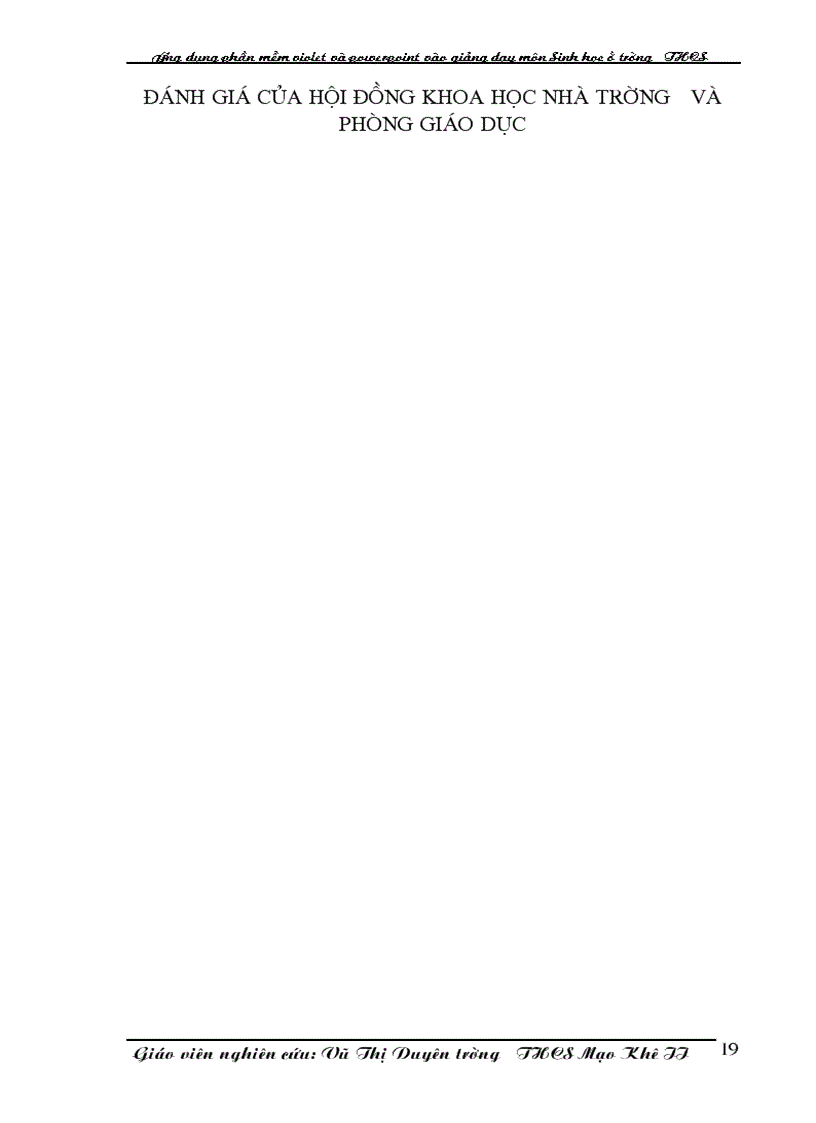 image for page Ứng dụng phần mềm violet và powerpoint vào giảng dạy môn Sinh học ở trường THCS