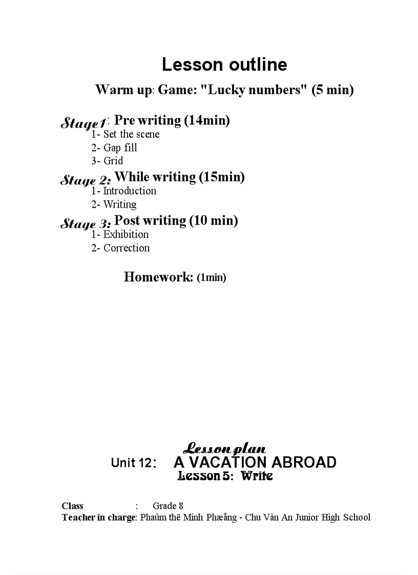 image for page Unit 12 English 8 Lesson 5