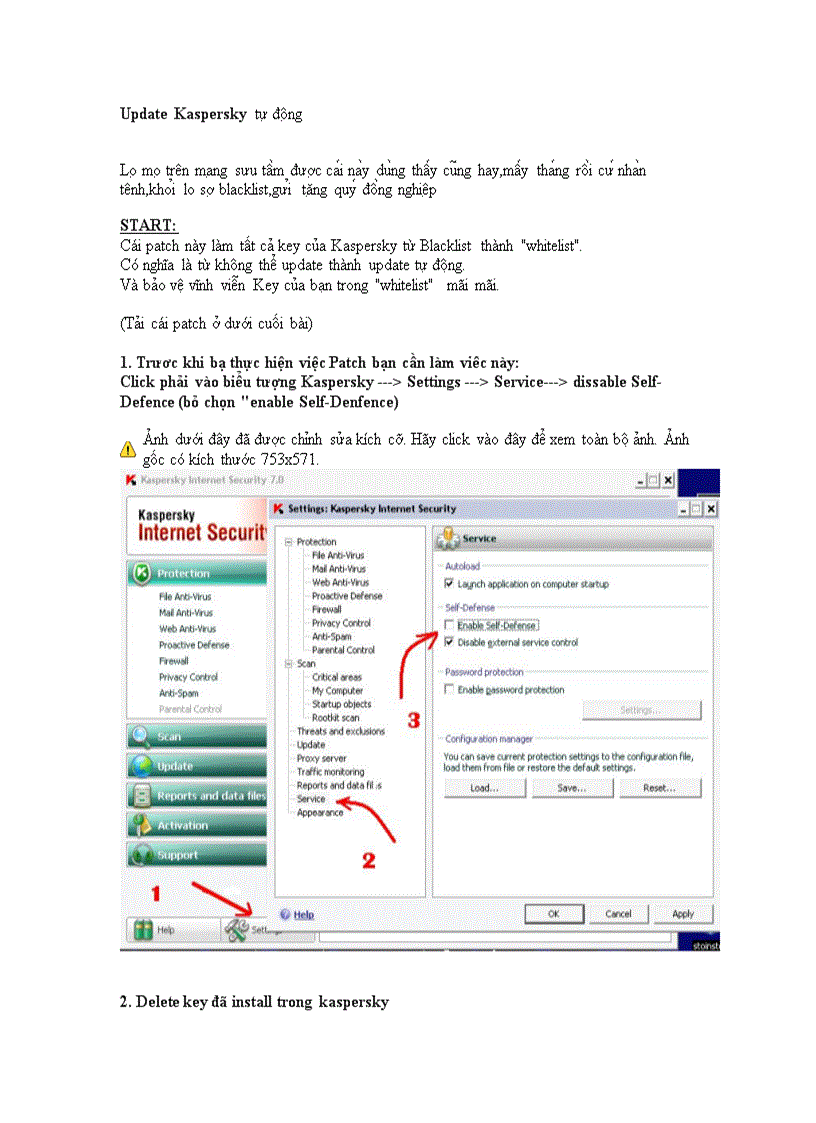 UpdateKaspersky TỰ ĐỘNG