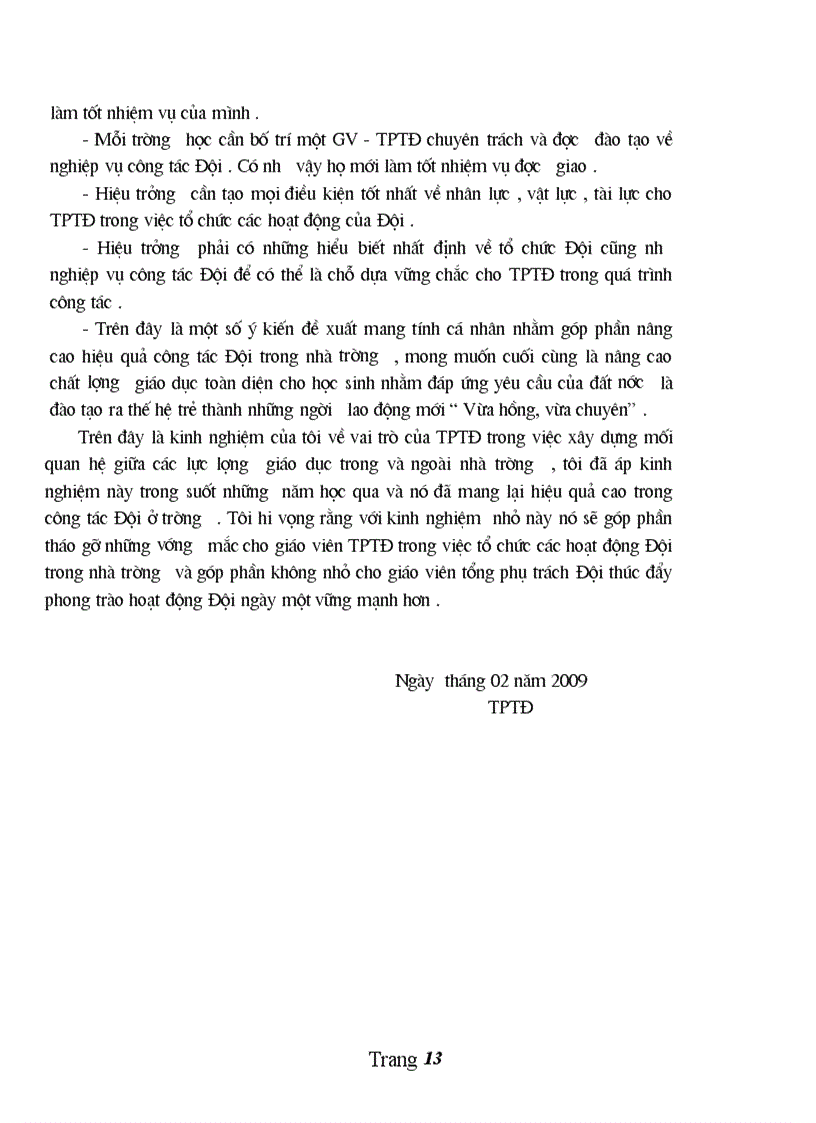 image for page Vai trò tổng phụ trách đội