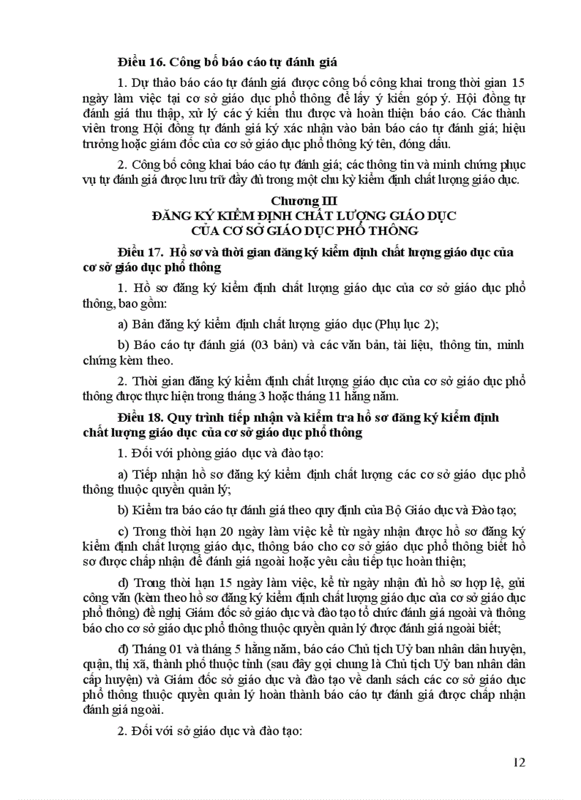 image for page Văn bản chỉ đạo Tự đánh giá GDPT