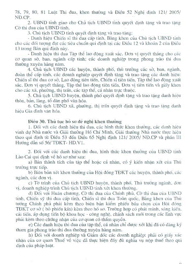 image for page Văn bản hướng dẫn công tác thi đua khen thưởng