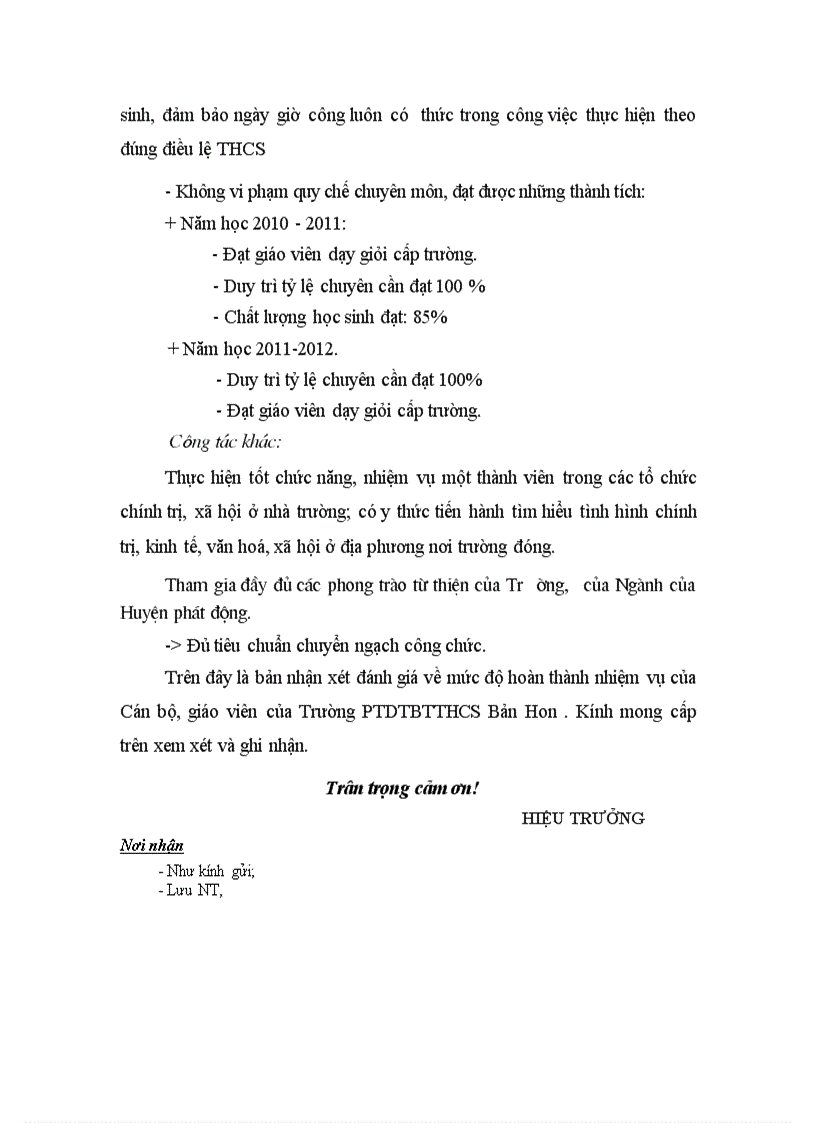 image for page Văn bản nhận xét chuyển ngạch