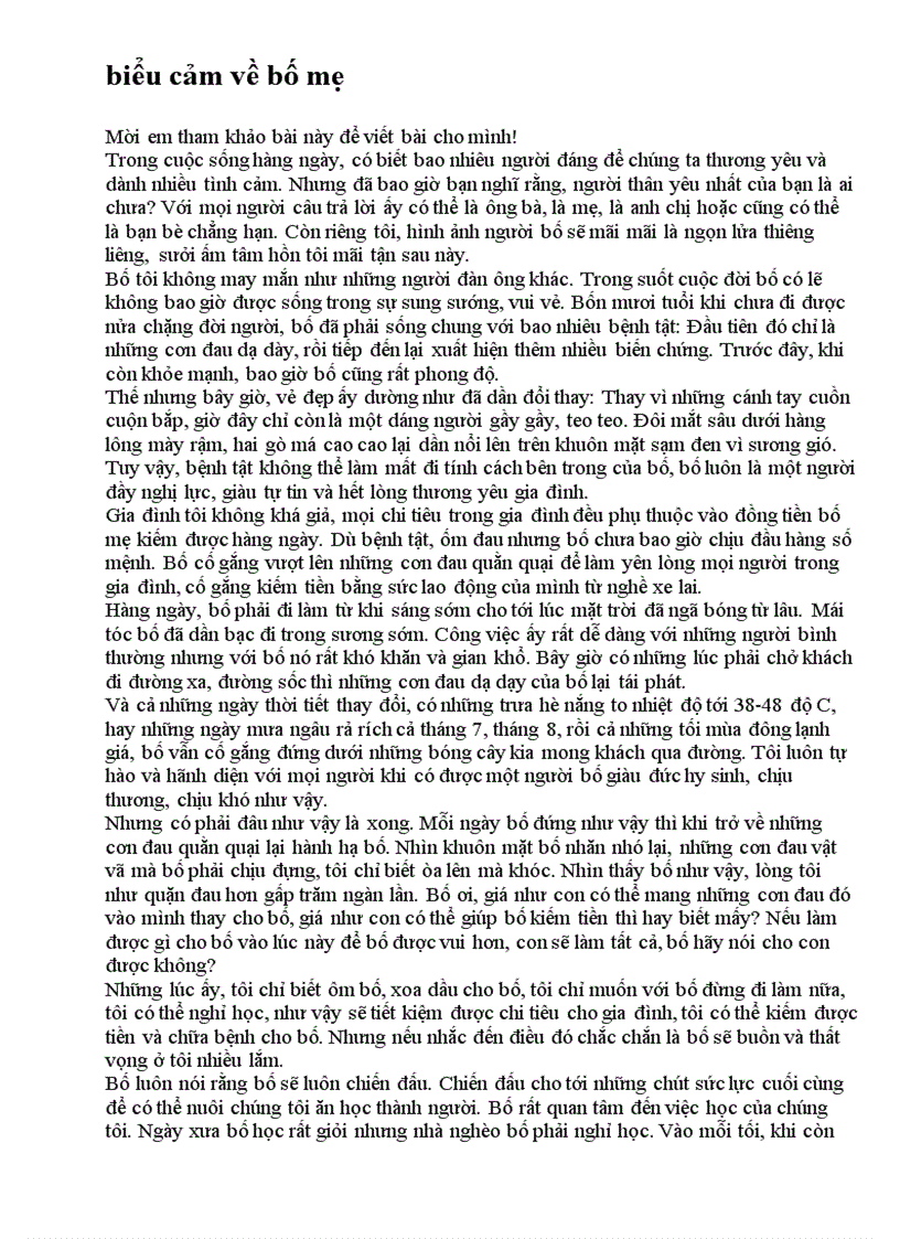 image for page Văn biểu cảm về bố mẹ