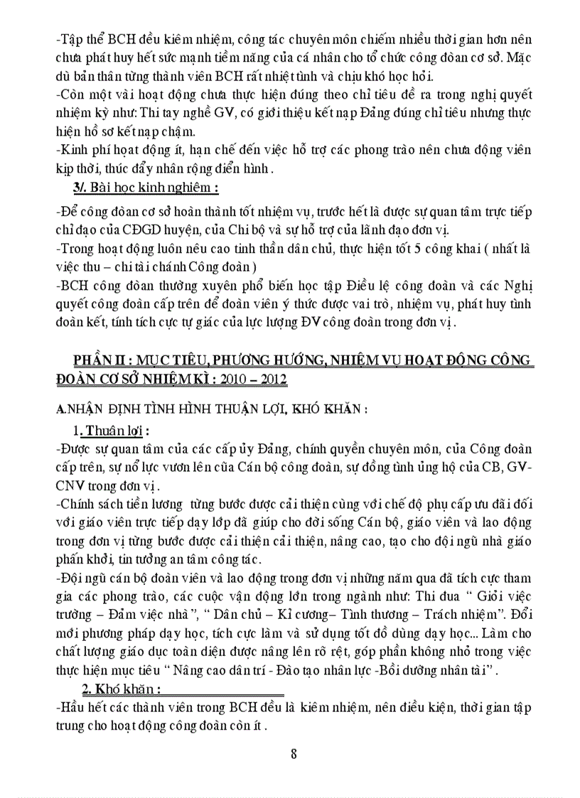 image for page Văn kiện đại hội Công Đoàn nhiệm kỳ 2010 2012