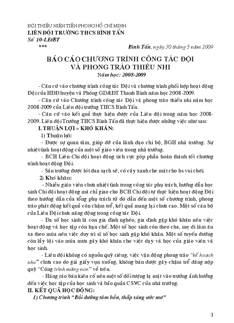 image for page Văn kiện Đại hội Liên đội năm học 2009 2010