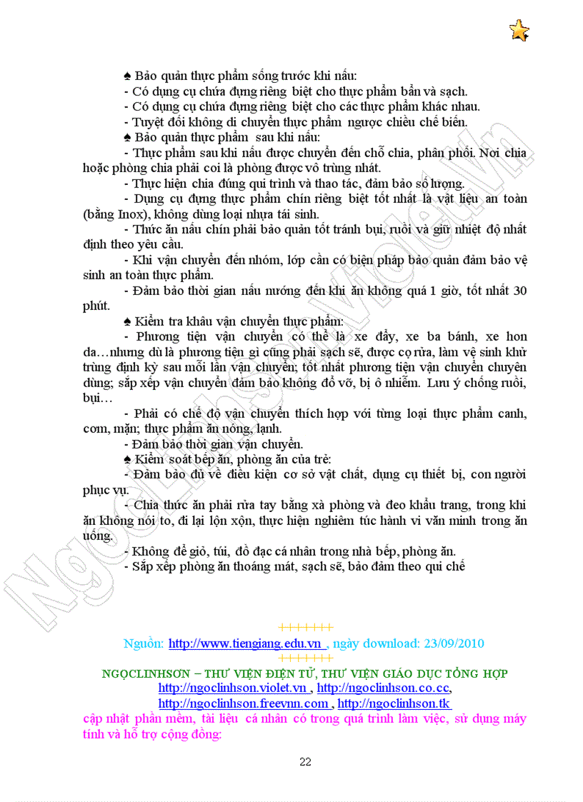 image for page Vệ sinh an toàn thực phẩm Bảo quản thực phẩm