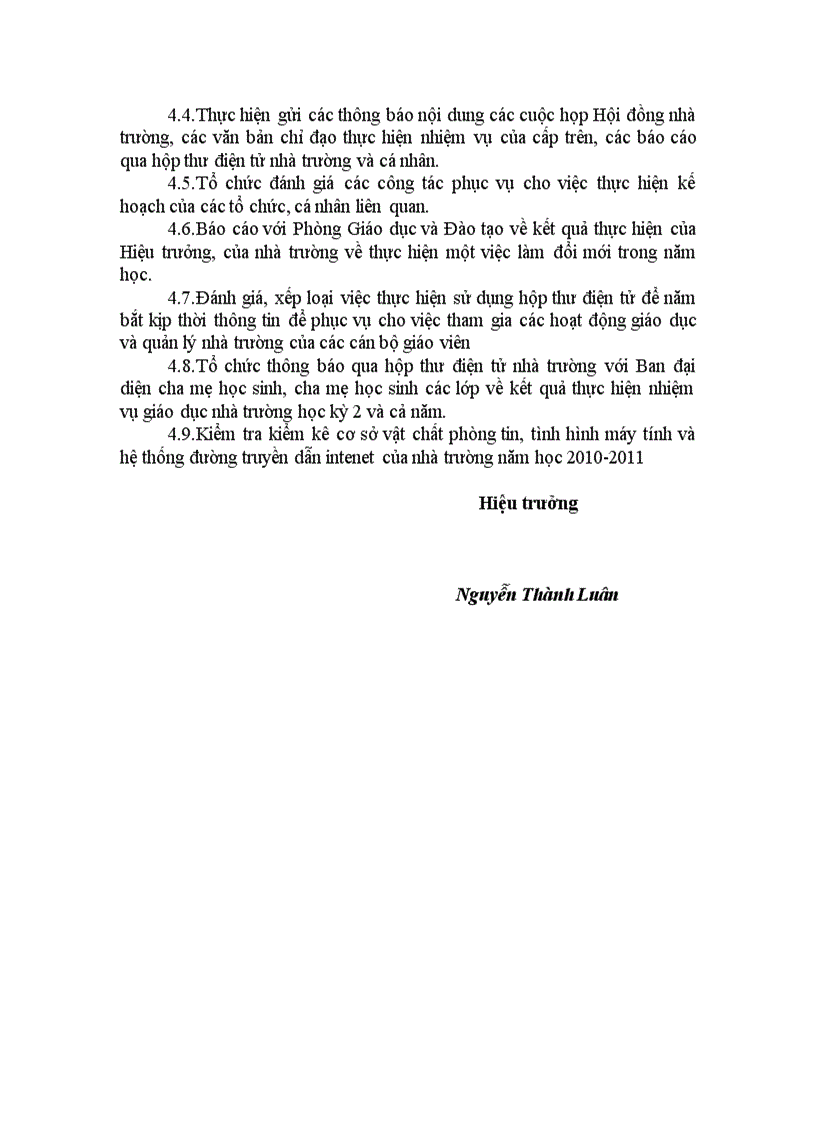 image for page Việc làm đổi mới của Hiệu trưởng trong năm học