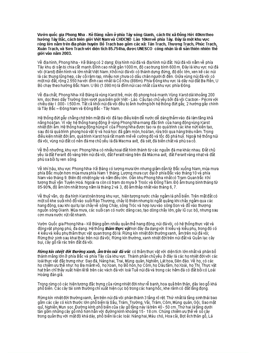 image for page Vườn quốc gia Phong Nha Kẻ Bàng