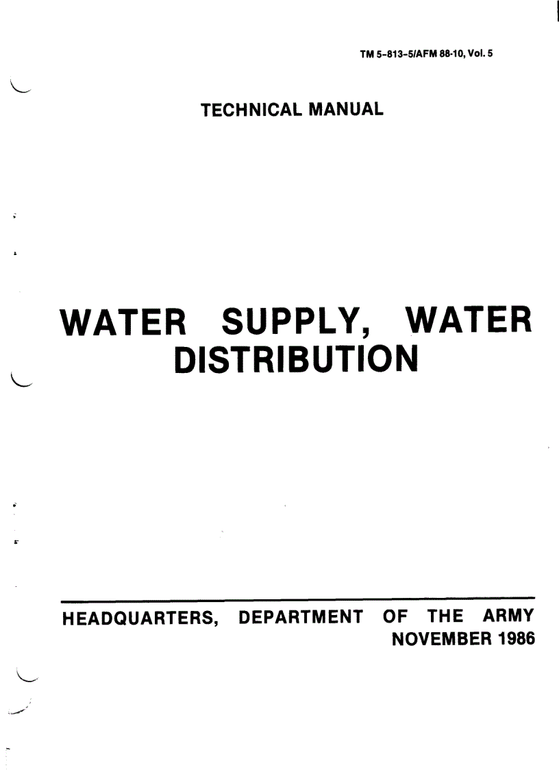 Water supply water distribution