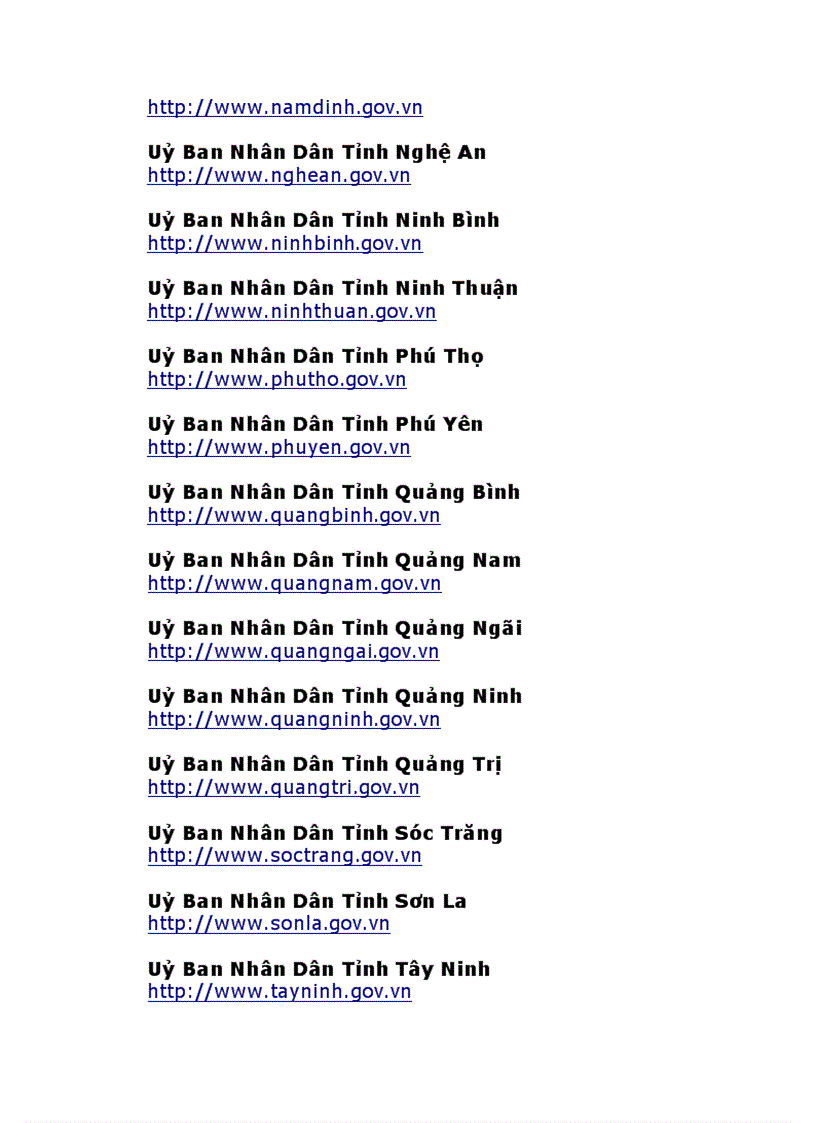 image for page Web các tỉnh trên toàn quốc