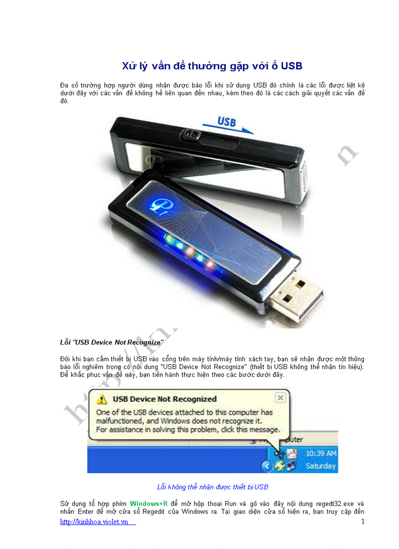image for page Xử lí vấn đề thường gặp với USB