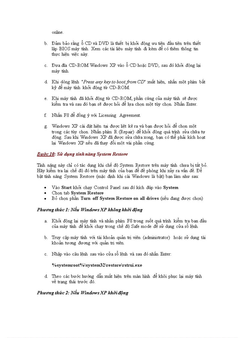 image for page Xử lý lỗi xuất hiện khi cài đặt phần mềm hoặc phần cứng mới trên Windows XP