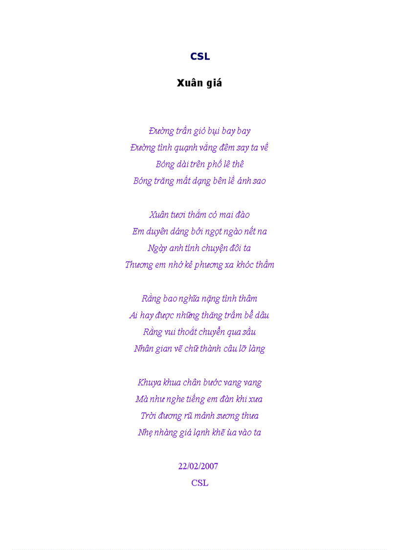 image for page Xuân giá CSL