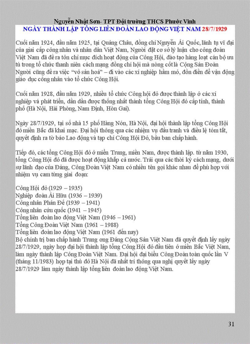 image for page Ý nghĩa các ngày chủ điểm