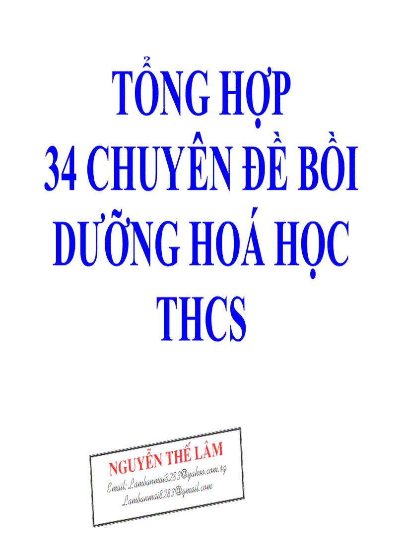 34 chuyen de boi duong HSG hoa THCS Phan 1