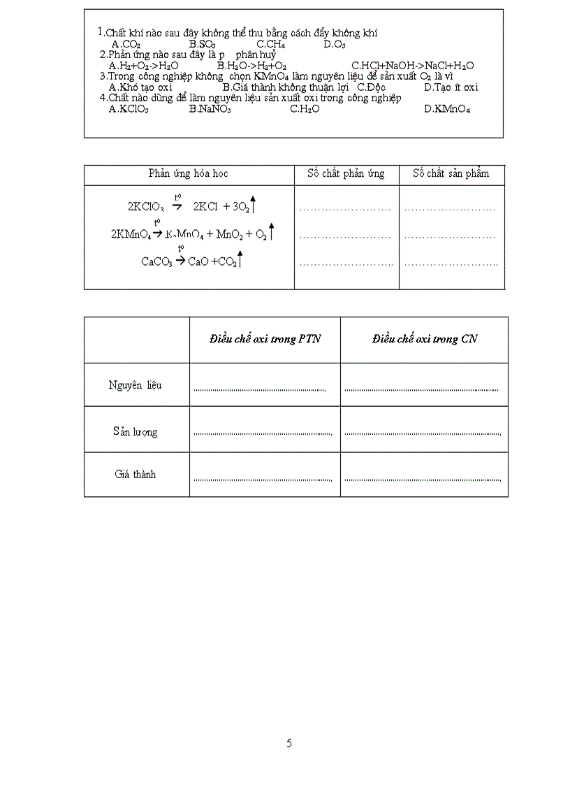 image for page Bài điều chế oxi phản ứng phân hủy