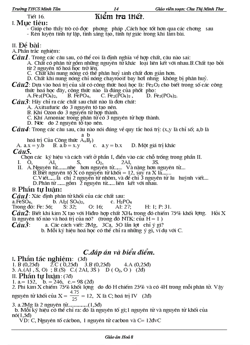 image for page Bài soạn hóa 8 rất hay