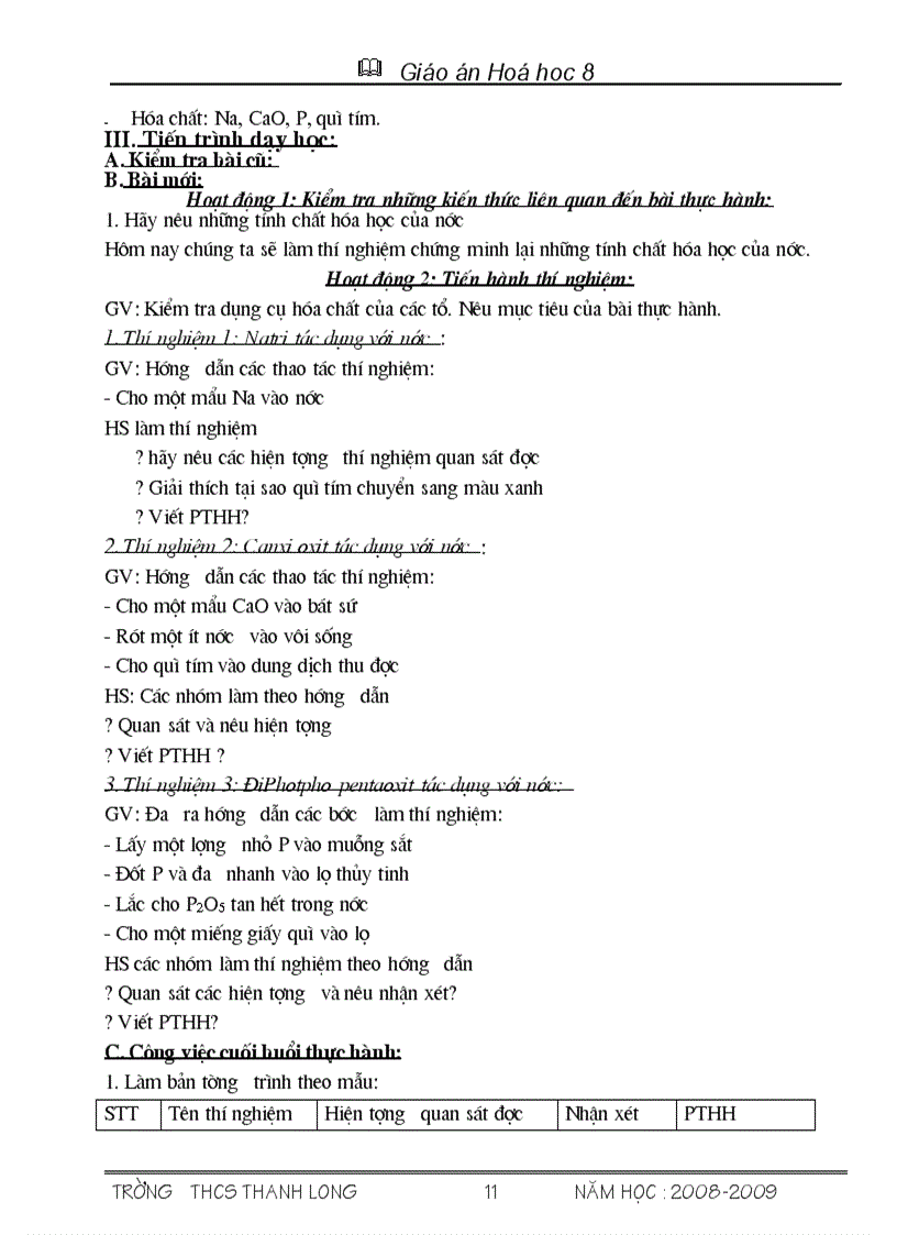 image for page Bài soạn Hóa 8 Từ Tiết 55 66