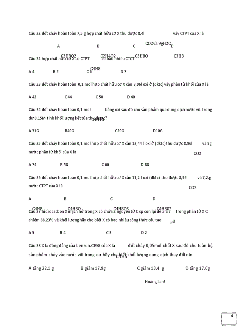 image for page Bài tập phân tích nguyên tố và lập công thức phân tử