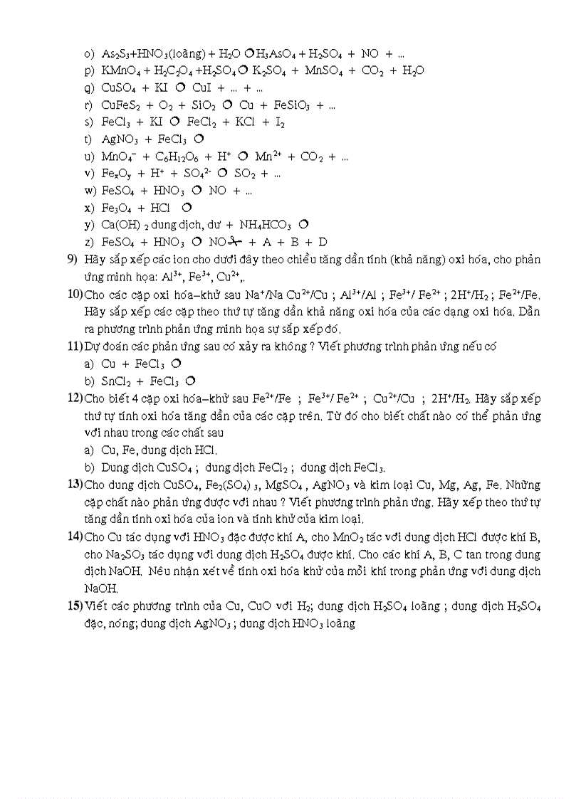 image for page Bài tập trắc nghiệm PHẢN ỨNG OXH KHỬ