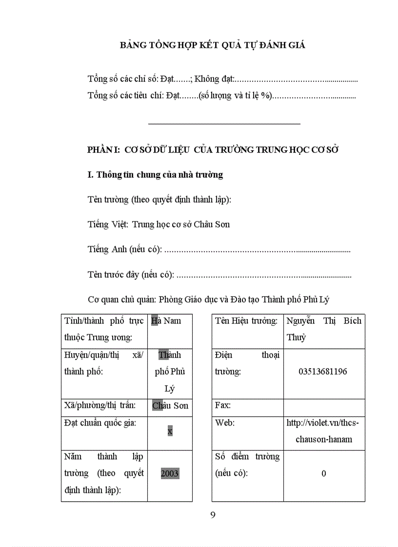 image for page Bao cao kiem dinh chat luong giao duc Dự thảo