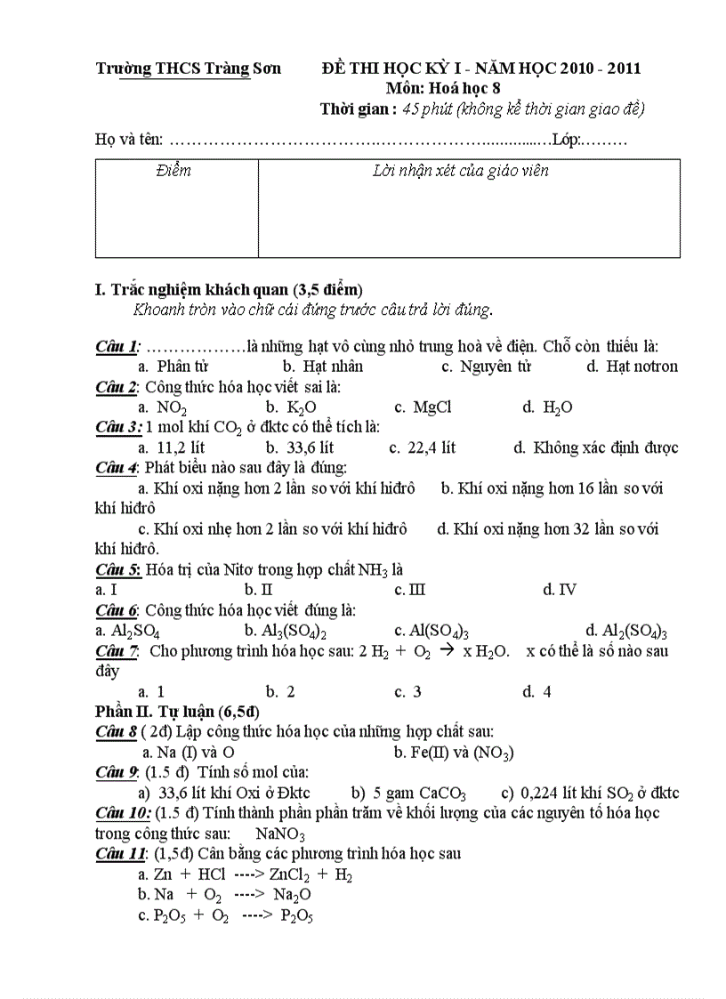 image for page Bo de thi Hoa nam 2010 2011 co ma tran va dap an khong can chinh