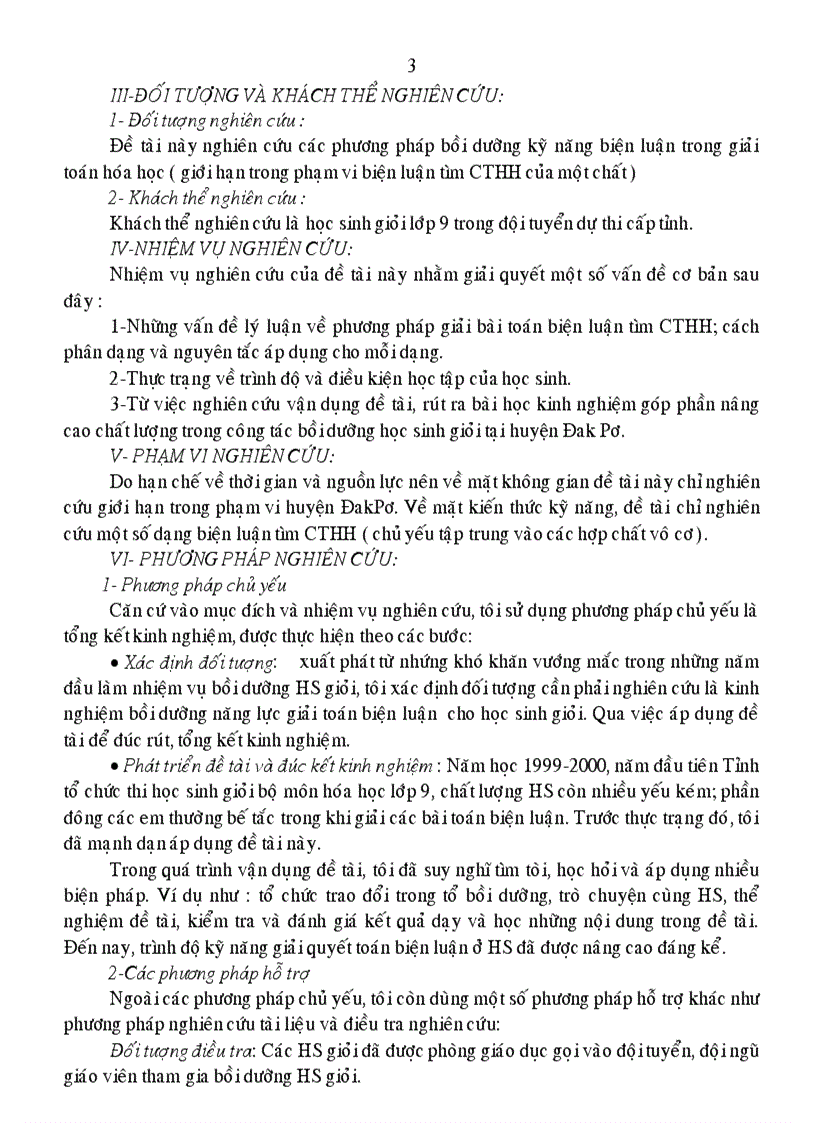 image for page Bồi dưỡng kỹ năng biện luận tìm CTHH cho HS giỏi