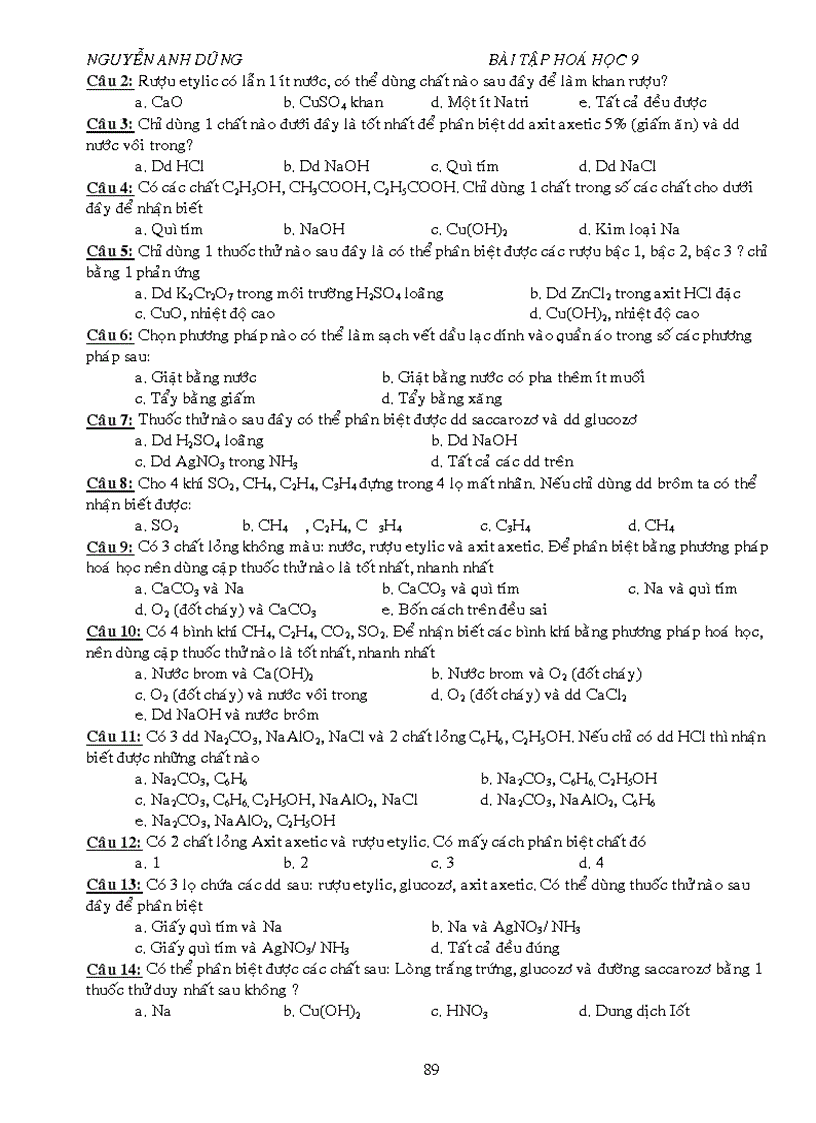 image for page BT trac nghiem tung chu de