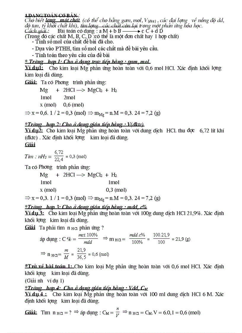 image for page Các dạng bài tập hóa lớp 8