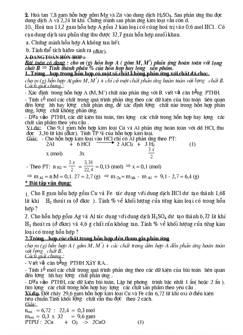 image for page Các dạng bài tập hóa lớp 8