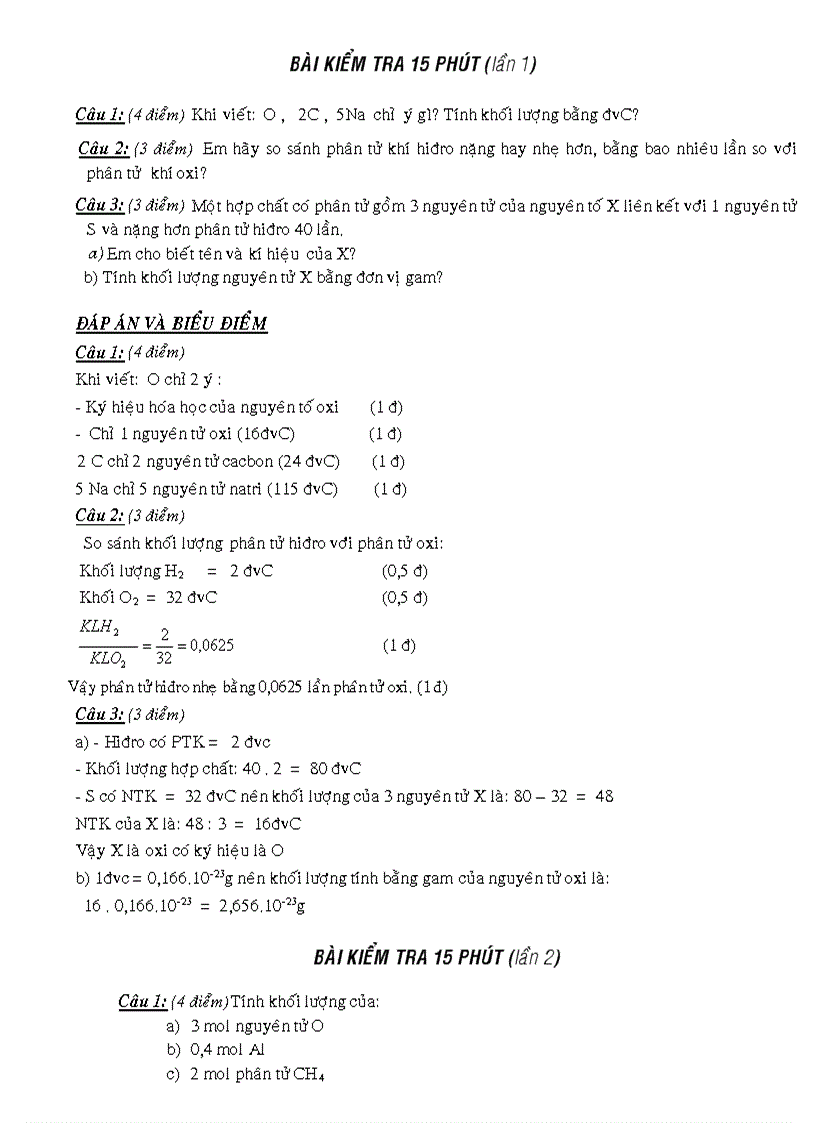 image for page Các đề KT trong học kỳ 1